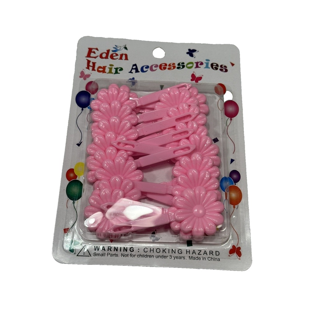 NEW eden‎ girls hair clips accessories pink flowers floral 18 COUNT